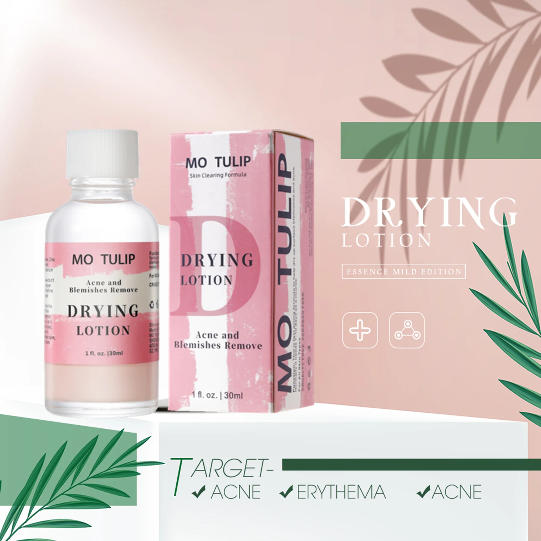 MO tulipán-tratamiento eficaz para el acné, loción para secado del acné, suero antiespinillas, eliminación de imperfecciones, Mario badanor, 30ml