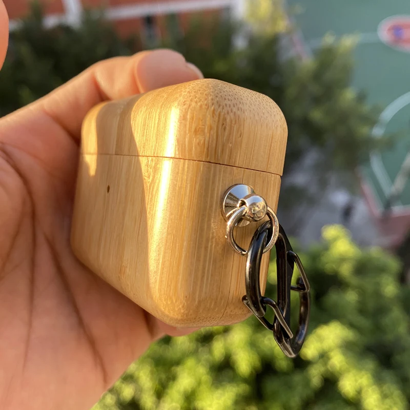Совместим с AirPods Pro Чехол деревянная гарнитура крышка беспроводной Bluetooth наушники противоударный защитный чехол с крючком дерево