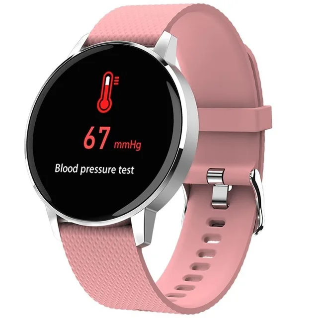 Умные часы T4, монитор сердечного ритма, водонепроницаемые, Bluetooth, закаленное стекло, фитнес-трекер, грудь, пульсометр, браслет для спорта - Цвет: pink