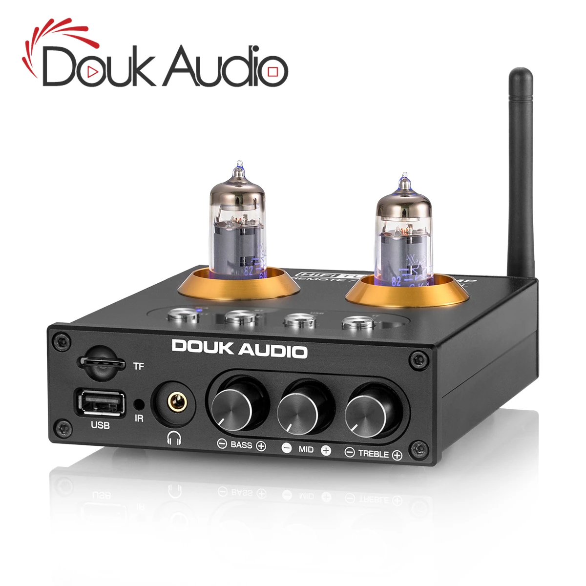 Douk Audio Mini Bluetooth 5.0 Vacuum Tube Preamp HiFi Stereo Audio Receiver USB Music Player Headphone Amplifier TF Card
