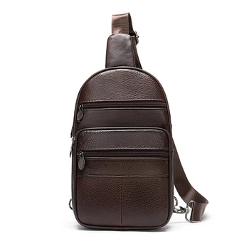 

JHD-Fashion Leather Crossbody Bags Men Small Male Shoulder Bag Casual Men's Music Chest Bags Messenger Bag