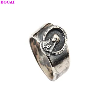

BOCAI Thai silver ring for men and women New virgin prayer hand ringmen's Retro handmade S925 Sterling Silver men's Ring