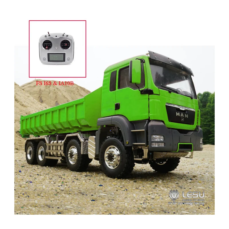 LESU 1/14 гидравлический цилиндр MAN TGS 8*8 RC самосвал со звуком Металлическое шасси |