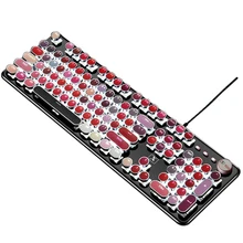 K520 Ретро панк настоящая механическая клавиатура металлическая матовая панель различные цвета помады дизайн 104 клавиши проводные USB игровые клавиатуры