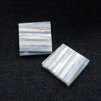 

Natural Stripe Agate Square Gemstone Cabochon Piar, 16x16x2.5mm, 3.5g