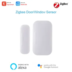 Tuya – capteur de porte intelligent ZigBee, batterie intégrée, Alexa, Google ON OFF, contrôle de l'état, Notifications, application Smart Life 