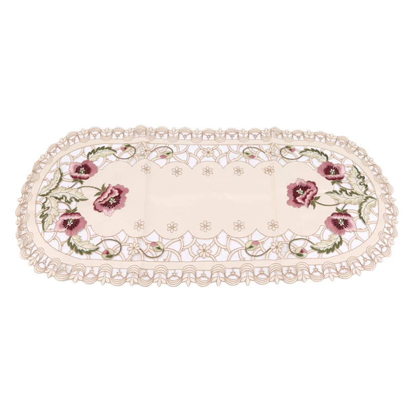 Home Table Cloth Oval Embroidery Wedding Party Table Cover Tablecloth
