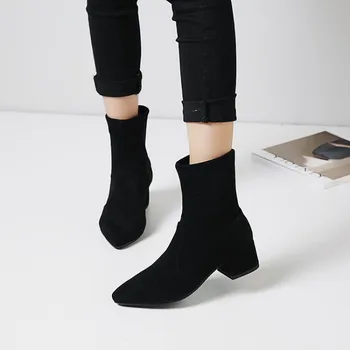 

Oversized -3 boots women shoes ankle boots for women ladies boots Sleeve tip thick heel