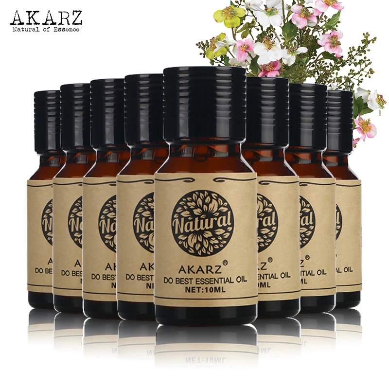 Akarz Gelsomino Muschio Eucalipto Citronella Lavanda Rosa Melissa Neroli Oli Essenziali 10Ml * 8