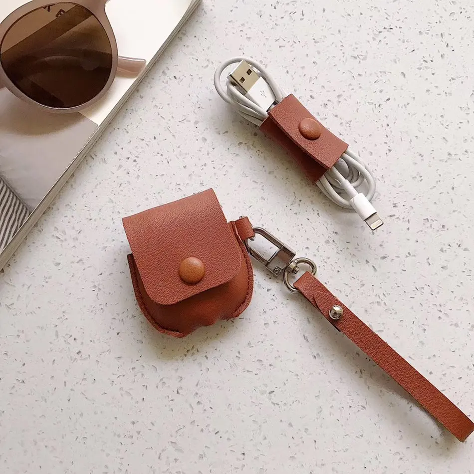 Brown Чехол для AirPods милый мультяшный слон кожухи головных телефонов для Apple Airpods 2 забавные аксессуары защитный чехол с кольцом на палец - Цвет: Brown