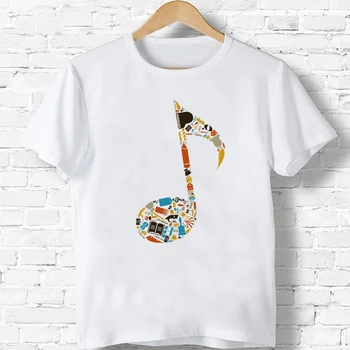 

Art Note Fashion Boys/Girls T Shirt Fashion Cartoon 2-9 Years White Tops Children Top Tee Shirt Kids Clothes Tshirt