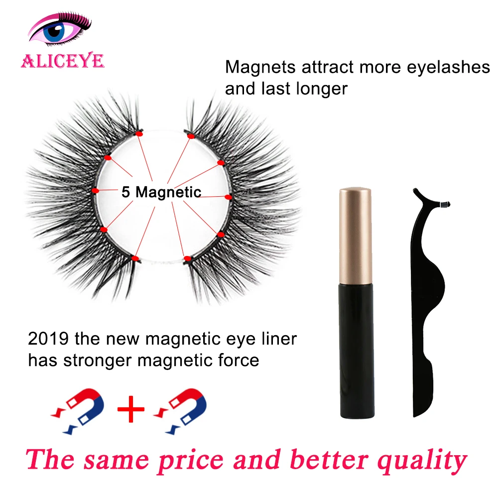 3d 25mm Long Mink Eye Lashes Magnetic False Eyelashes And Eyeliner Set Natural Fake Eyelash Extention Supplies Wispy Lashes Kit