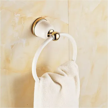 

Europe style white painting color copper bathroom accessories towel ring holder