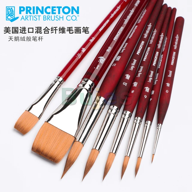 Princeton Velvetouch, Series 3950, Paint Brush Ideal for Multi-media  Projects Acrylic,Oil and Watercolor. Round, Fan, Liner, Mop