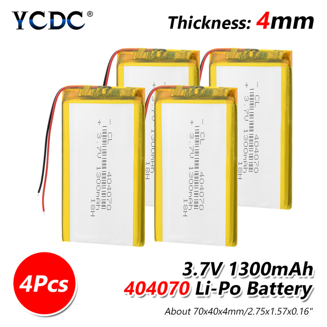 New  3.7V 1300mAh Lithium Battery 404070 Rechargeable Li-polymer Lipo Li-ion Battery Replace For Laptop IPad GPS Tablet PSP