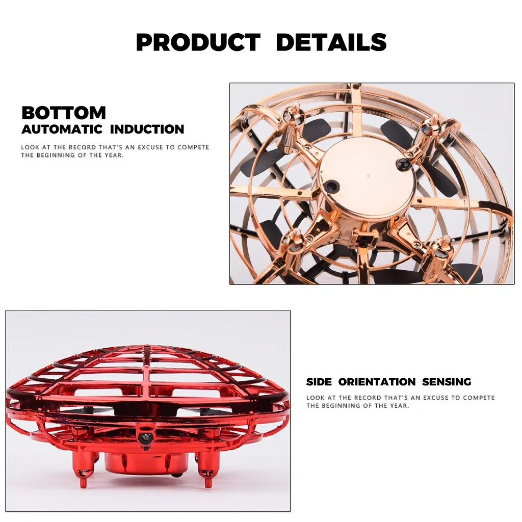Mini Anticollision Sensor Induction Hand Controlled Altitude Hold Mode Ufo Drone Stranger Things Toys For Children#p5