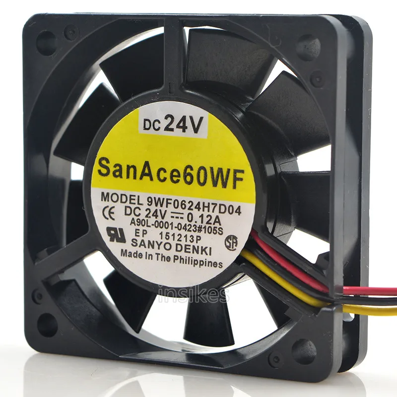 9WF0624H7D04 компьютер охлаждающий вентилятор DC 24V 0.12A 6015 6 см 60*60*15 мм 3 провода|wire wire|wiring