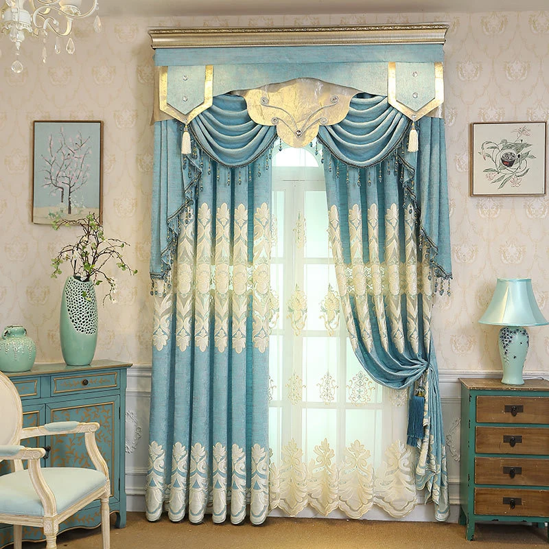 Luxury-elegant-High-grade-embroidered-curtains-Fabric-for-Kitchen-Blackout-Curtain-100-Cotton-Europe-Pure-and1