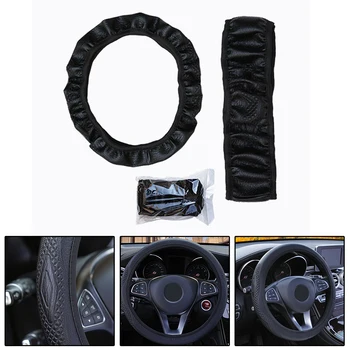 

Black Steering Wheel Cover Imitation leather Wearable Durable Environmentally
