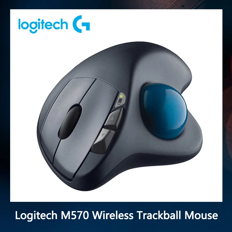 Logitech M570 2 4 ГГц Беспроводной Trackball Мышь игровой эргономичная Вертикальная