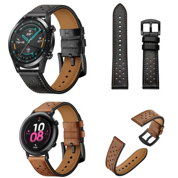 

For Huawei watch GT 2 46mm Smart watch strap Genuine leather band bracelet for GT2 42mm /Honor watch Magic 2 straps bands belt