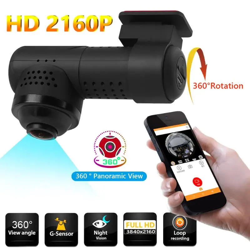 

4K 2160P Mini WIFI Car DVR Auto Registrar 170 Degree Dash Cam Wireless Driving Recorder Dash Camera Camcorder Night Vision