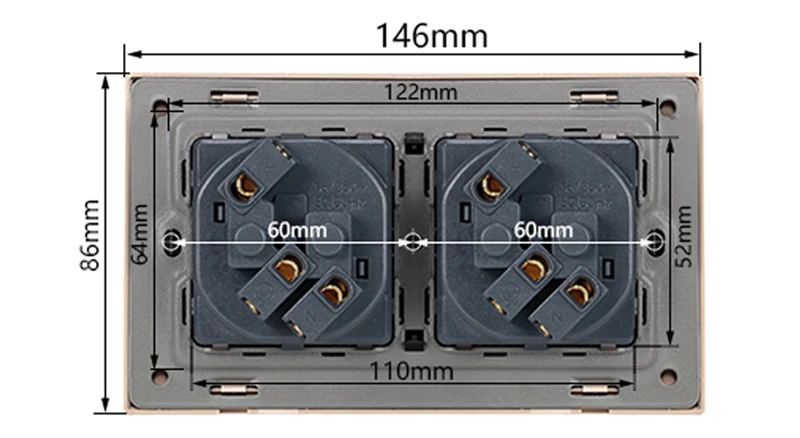 Atlectric DE ЕС розетка для зарядки с двумя портами USB-1 шт./2/3/4 ряда 1 2 Way кнопочный переключатель выключатель света лампы ПК Панель двойной разъем переходник usb,разетка с usb для дома,розетки кнопка включения