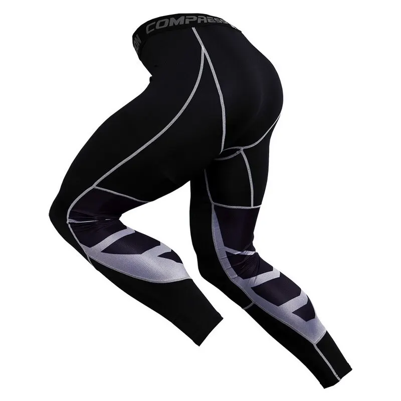 Бодибилдинг тренировочные утягивающие брюки для бега мужские s Компрессионные Леггинсы фитнес спортивные брюки спортивные быстросохнущие обтягивающие брюки