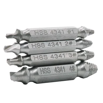 

4pcs Damaged Screw Extractor Drill Bits Guide Set Broken Speed Out Easy out Bolt Stud Stripped Screw Remover Tool