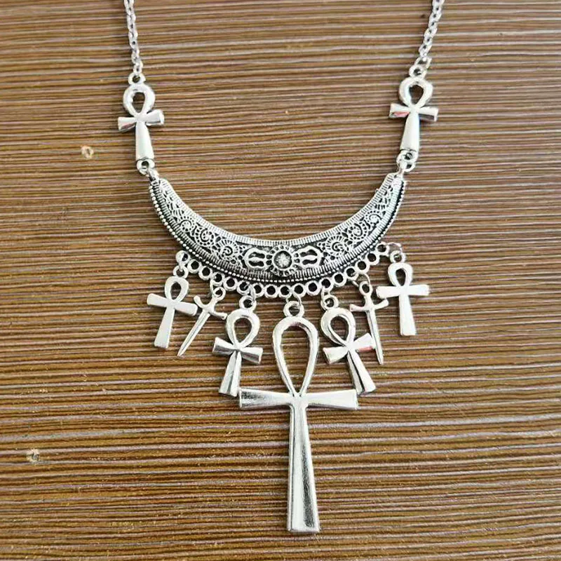 Statement pentacle necklace Gothic rosary necklace Ankh necklace Gothic chain Necklace - Image 4