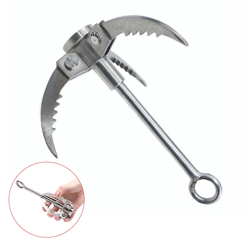 Foldable Grappling Hook Claw Military Fighting Carabiner Tool Wall Equipment Outdoors Climbing Camping Hiking Fishing Survival