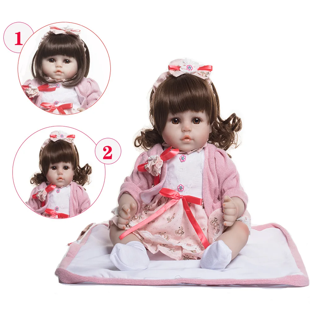 Pickwoo 18 дюймов 48 см bebes кукла-реборн для маленьких девочек Мягкие силиконовые куклы Boneca reborn Brinquedos Bonecas подарки на день детей игрушки