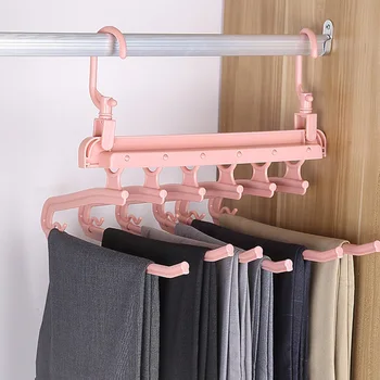 

Multi-layer Pants Hanger Holder MultiFunction Pant Rack Trousers Hanging Shelf Creativity Folding Storage Clothes Organizer