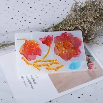 

Crystal Epoxy Resin Mold Flower Necklace Pendant Jewelry Casting Silicone Mould