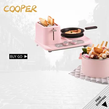 

3-in-1 Electric Breakfast Machine, Multi-Function Pan, Mini Kitchen Frying Pan, Household Toaster, Pizza Baking and Sandwich Pan