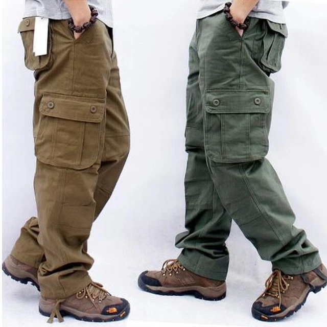 Military Style Casual Multi Pocket Cargo Pant  Plus Size Khaki Cargo Pants  - Spring - Aliexpress