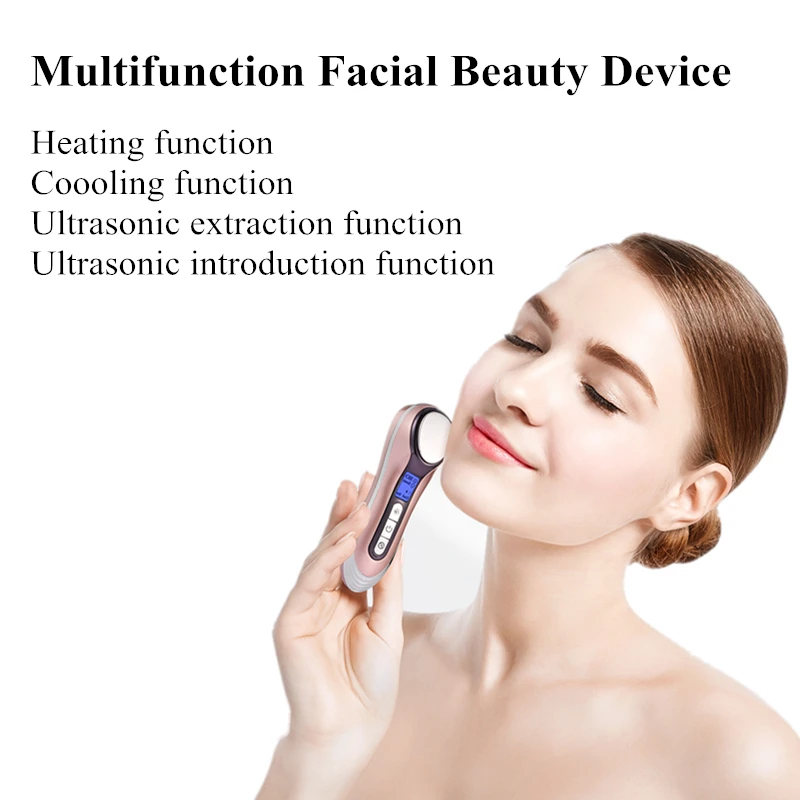 AOKO Ultrasonic Hot Cold Beauty Machine Acne Treatment Face Lifting Electric anti aging Skin Tighten Device Spa Facial Massager