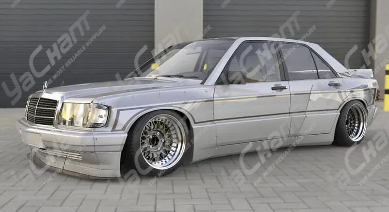 Frp Fiber Glass Rb Style Wide Body Kit Fit For Mb 190e (w201) 4d