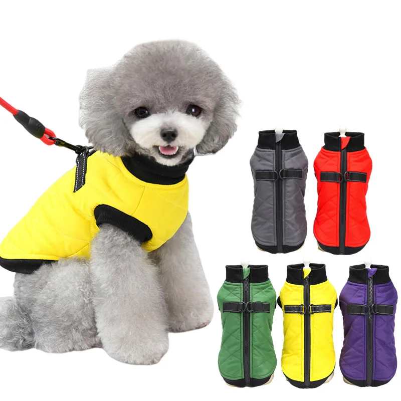 PetDogJacketVestPetsZipperClothesWinterWarmPuppyCostumesCoat