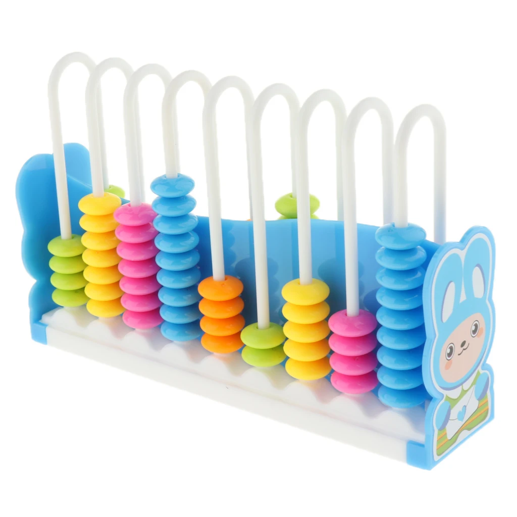Kids Children's Cartoon Math Educational Abacus Toy w/ 90 Colorful Beads