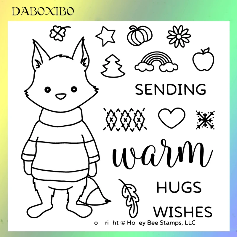 

DABOXIBO Cute Little Animals Clear Stamps For DIY Scrapbooking/Card Making/Photo Album Silicone Decorative Crafts