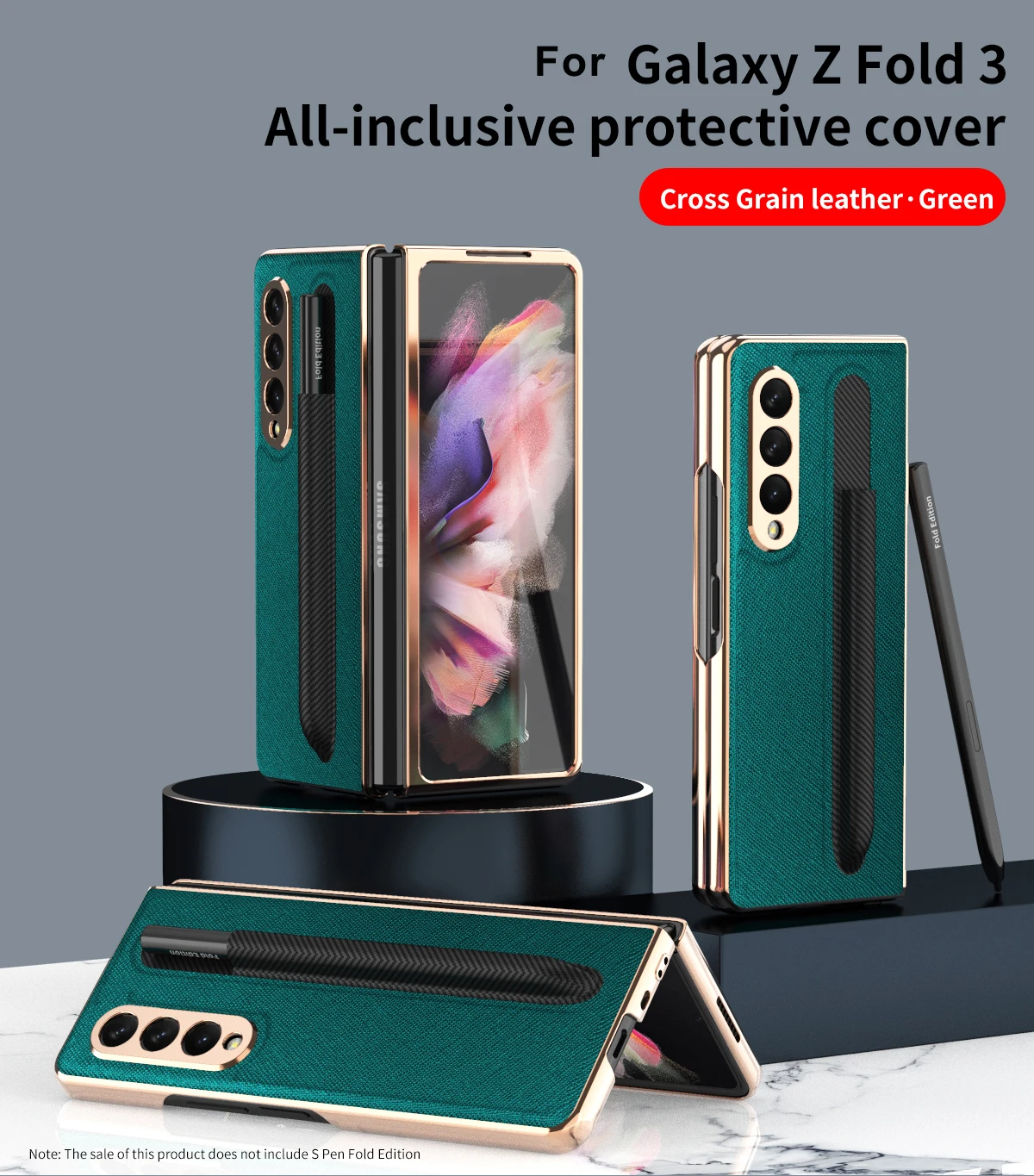 Samsung Galaxy Z Fold 3 5G Leather Case with S Pen Slot