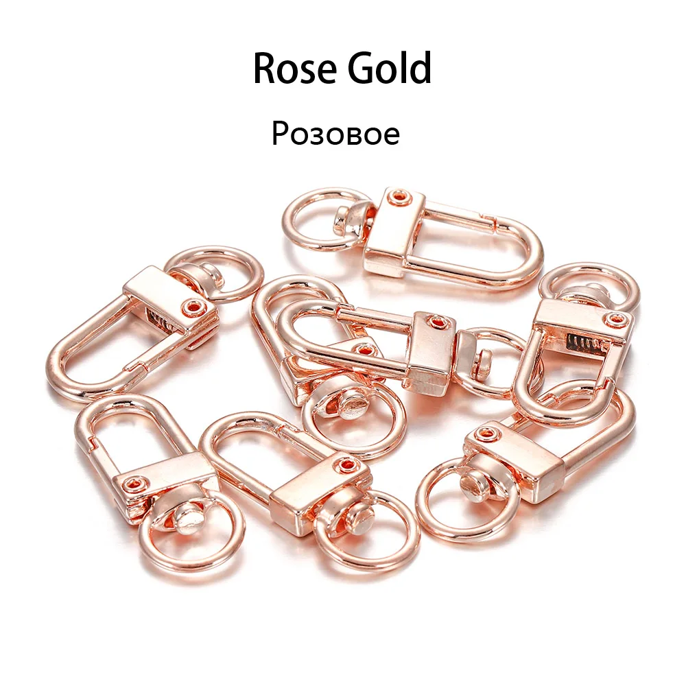 10pcs/lot Alloy Rotatable Lobster Clasp Dog Key Chains Buckle Bag Hook Keychain Connectors For DIY Jewelry Making Findings 