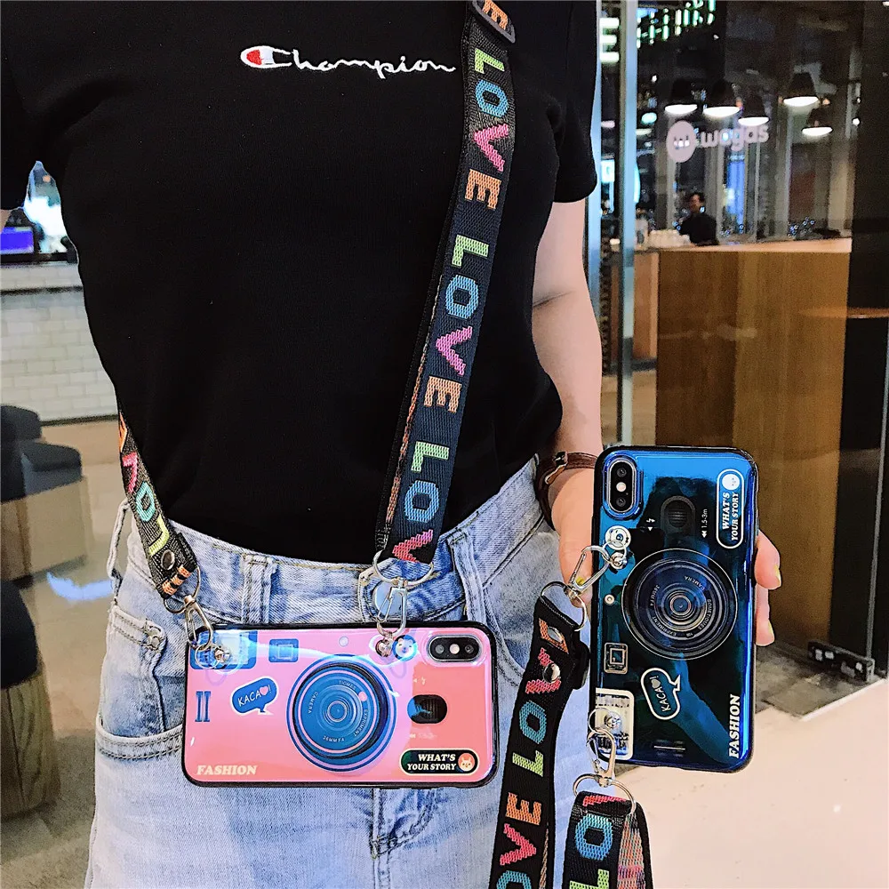 

camera phone case for huawei P20 P30 P10 pro mate 20 10 20x pro soft tpu silicone glossy cases cover coque with Bracket lanyard