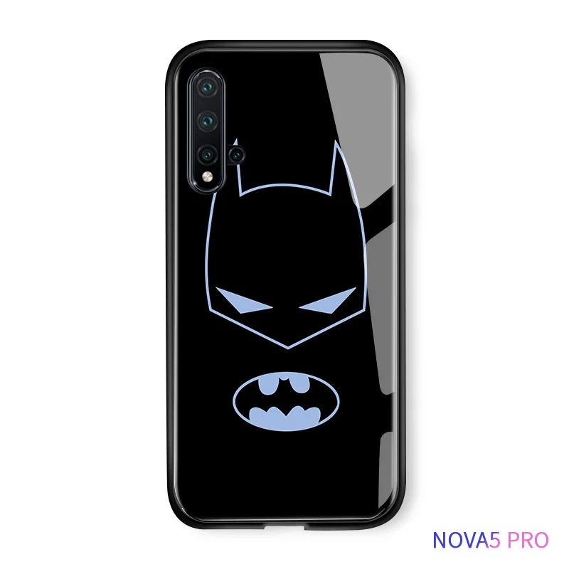 Batman 1 Для huawei Nova 5 Pro Nova 5T ударопрочный чехол-накладка из закаленного стекла с супергероем Марвел Железным человеком Мягкий силиконовый чехол - Цвет: Batman 1