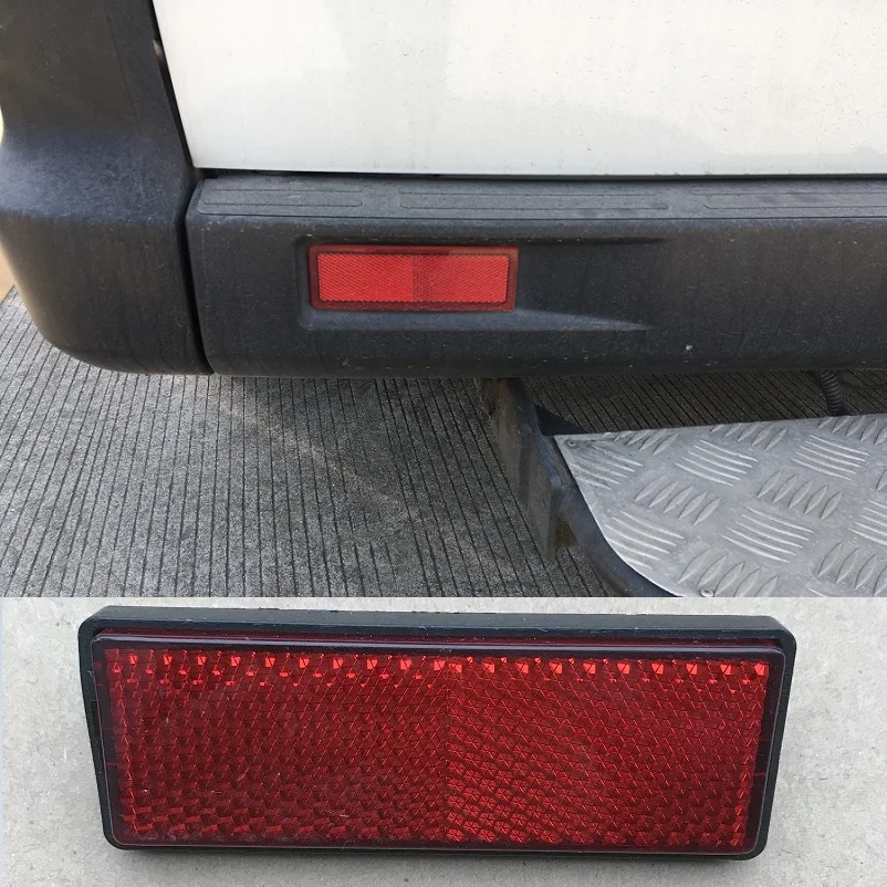 8XRectangle Red Reflectors Side Rear/Tail/Signal Reflective Effect Parts 87*32*10mm RV Campervan Motorhome Bus Trucks Screwed