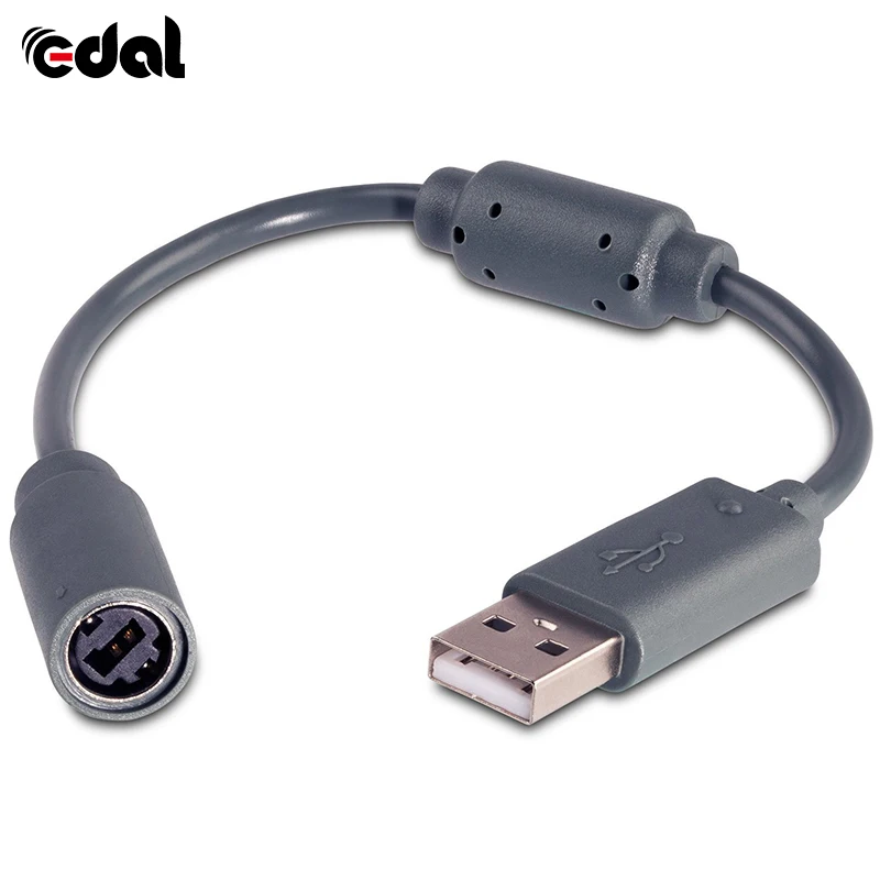 

Microsoft Xbox 360 Slim Wired Game Controller USB Breakaway Cable Adapter Grey
