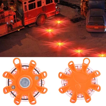 

Magnetic Car Road Signal LED Flare Light Flash Emergency Strobe Safety Warning Light-M25 Road Safety Flare 8LED Car Marine Boat