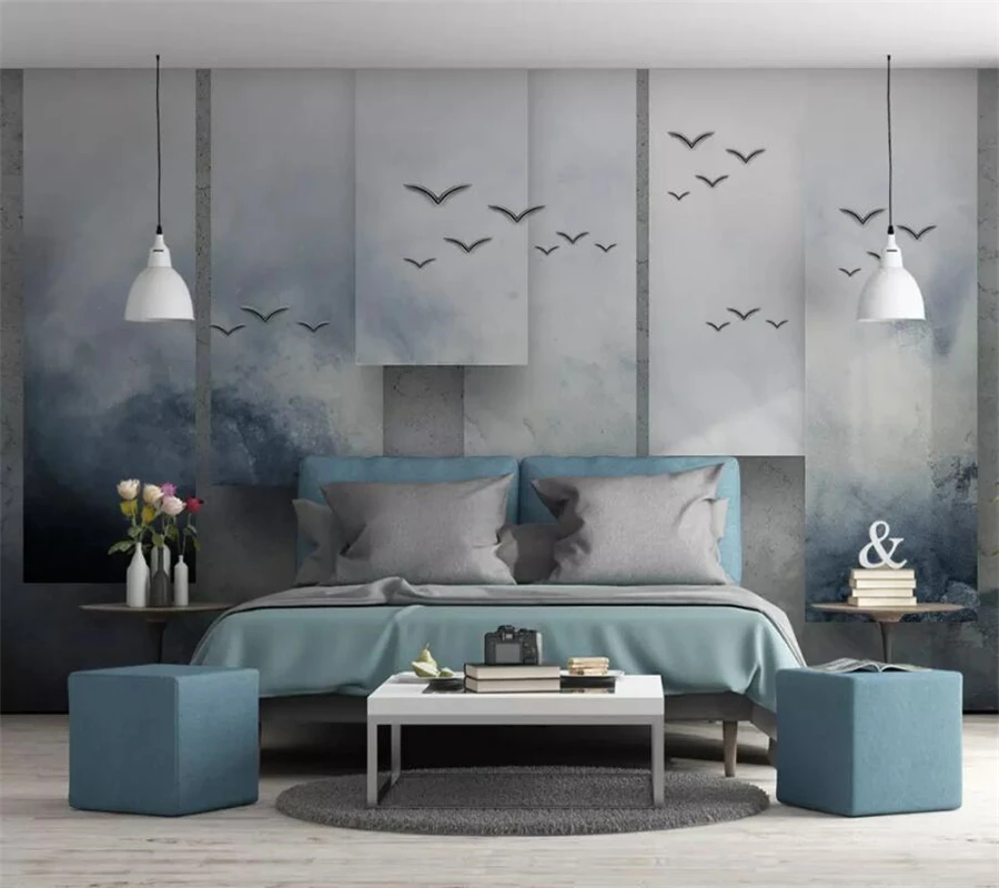 beibehang-Custom-wallpaper-3d-photo-mural-creative-new-Chinese-ink-landscape-living-room-TV-background-wallpaper