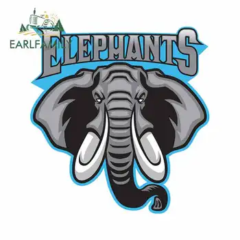 

EARLFAMILY 13cm x 12.5cm for Elephant Head Mascot Fine Decal Vinyl Car Sticker Windows Creative Stickers Waterproof